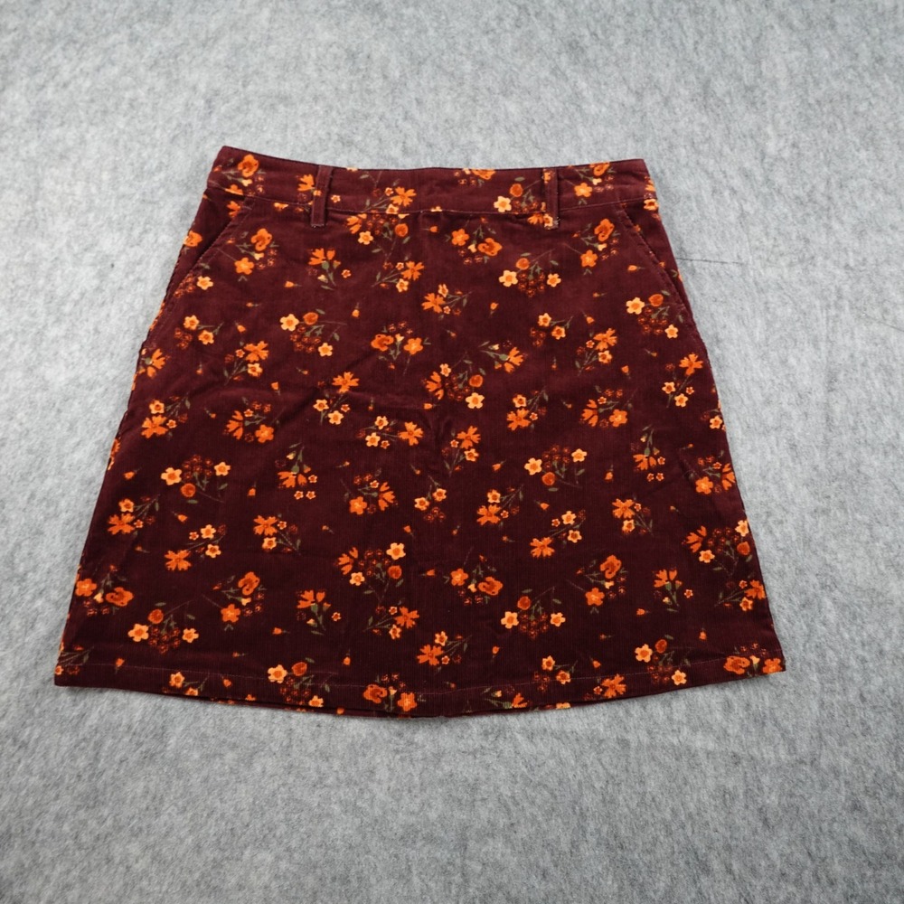 Princess Highway Skirt Womens 14 NWT Red Floral Corduroy Mini A Line Mod Retro
